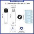 thumbnail image 2 of 8ml Clear Glass Vials, 15 Pack Sample Vials with Screw Cap Reagent Media Bottle with Labels Leak-Proof Liquid Sample Glass Vial for Lab Laboratory, 2 of 6