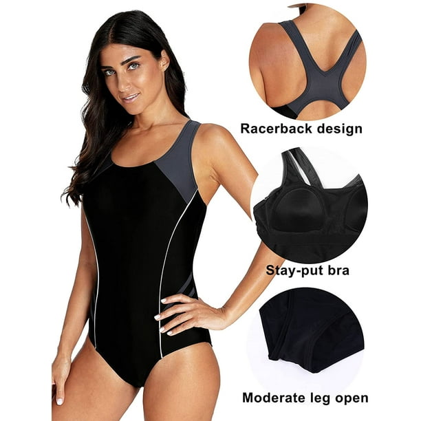 Buy BeautyIn Women's Sport One Piece Swimsuit Athletic Racerback