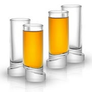 JoyJolt Award Winning Aqua Vitae Round Shot Glasses (Set of 4)