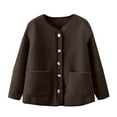 thumbnail image 3 of Tdoqot Womens Fleece Jacket Coats- Winter Warm Loose Fit Casual Button Down Midweight Jackets Brown Size S, 3 of 5