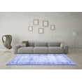 thumbnail image 3 of Ahgly Company Machine Washable Indoor Square Abstract Blue Contemporary Area Rugs, 5' Square, 3 of 4