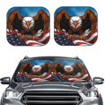 thumbnail image 2 of Fotbe Cartoon Bald Eagle USA 2-Piece Car Windshield Sun Shade | Sun Blocker for Car Windshield | Foldable Automotive Interior Accessories for Sun Protection-Large, 2 of 7