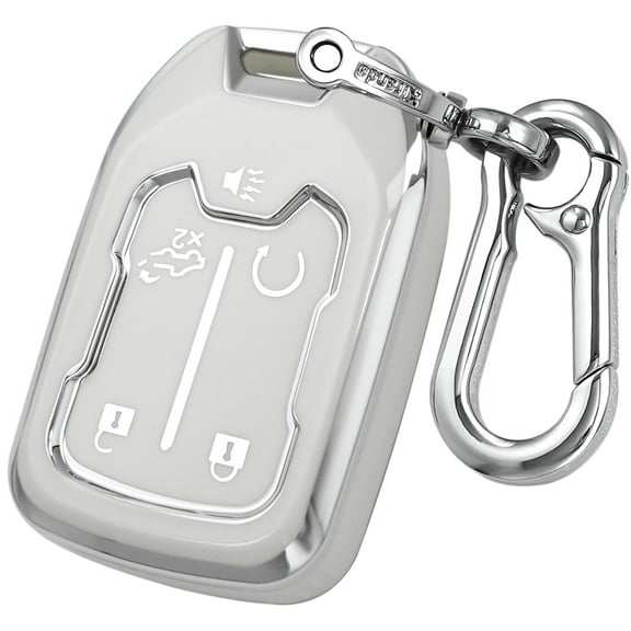 for Chevrolet Key Fob Cover with keychian,TPU Protection Key Case Compatible with GMC Silverado Suburban Tahoe Acadia Sierra Terrain Yukon (5 Button)