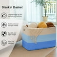 thumbnail image 6 of 108L Super Large Blanket Basket, 25”x16”x16” Rectangle Woven Baskets for Storage, Cotton Rope Basket For Living Room, Toy Storage with Handle - Gradient Light Blue, 6 of 14