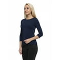 thumbnail image 4 of Womens Three Quarter Sleeve Blouse Casual Wear, L, Dark Navy Blue, by Ambesonne, 4 of 4