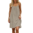 thumbnail image 4 of Admvng Women's Casual Backless Dress Sleeveless Spaghetti Strap Summer Everyday Dresses, 4 of 7