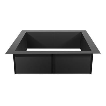 SKYSHALO Square Fire Pit Insert, 36x36 Outer/30x30 Inner Dimensions, 10in Height, Durable Carbon Steel Construction, DIY Campfire Ring for Above or In-Ground Use, Ideal for Outdoor Camping