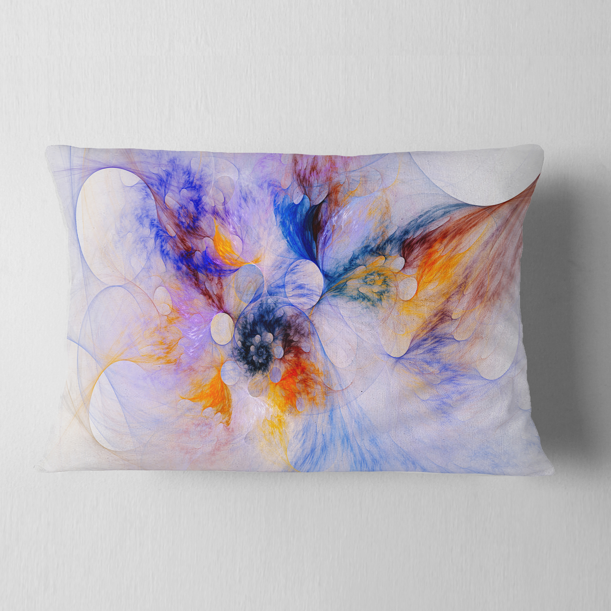 Designart Fractal Floral Art - Floral Throw Pillow - 12x20