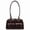 Brown, variant on Retro Glossy PU Underarm Shoulder Bag, Dual Pocket Boston-Style Purse, Wine Red