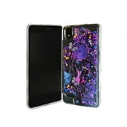 For ZTE Avid 559 Liquid Glitter Cover Phone Case - Purple Dream Catcher