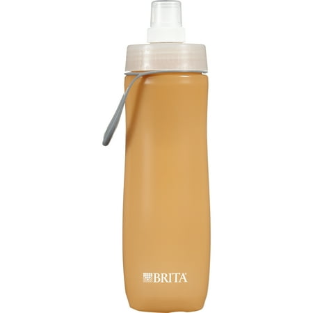 Brita Sport Water Bottle with 1 Filter, BPA Free, Orange, 20 oz