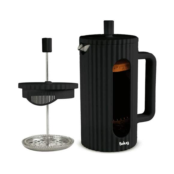 Cafetera Prensa Francesa De Vidrio 1 L Belug Negro