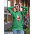thumbnail image 2 of Santa Claus With Milk Women Sweatshirt, Female Small, 2 of 4