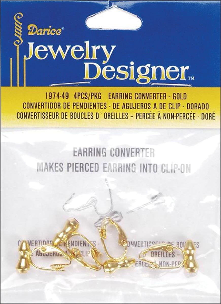 Earring Converters Pierced To ClipOn 4/PkgGold Walmart Canada