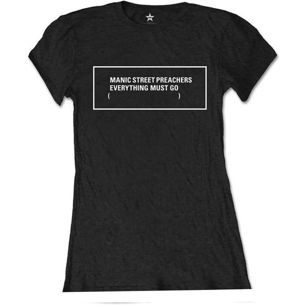 Manic Street Preachers - Camiseta Everything Must Go de Algodón para Mujer (Negro, Blanco)