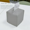 thumbnail image 3 of 1 Pack/ 2 Pack Tissue Box Cover, Square PU Leather Tissue Holder, Decorative Facial Tissue Cube Paper Organizer Dispenser for Bathroom, Night Stands, Desk, Car, 5X5X5 in, 3 of 6