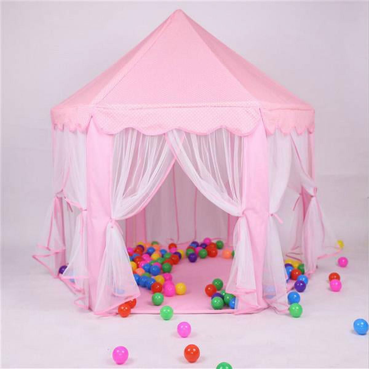 1 Set Princess Tent Girls,Pink Tent with Star LED Lights,Princess Castle Pretend Play,Kids Playhouse for Indoor & Outdoor,Birthday Play Tents Toy Gifts for Children
