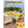 thumbnail image 6 of 52x70 Inch Outdoor Tablecloth with Umbrella Hole Zipper Rectangle Yellow Sunflower Rectangular Tablecloths Outside Waterproof Watercolor Eucalyptus Leaves Plaid Patio Table Cover for Picnic Party, 6 of 8