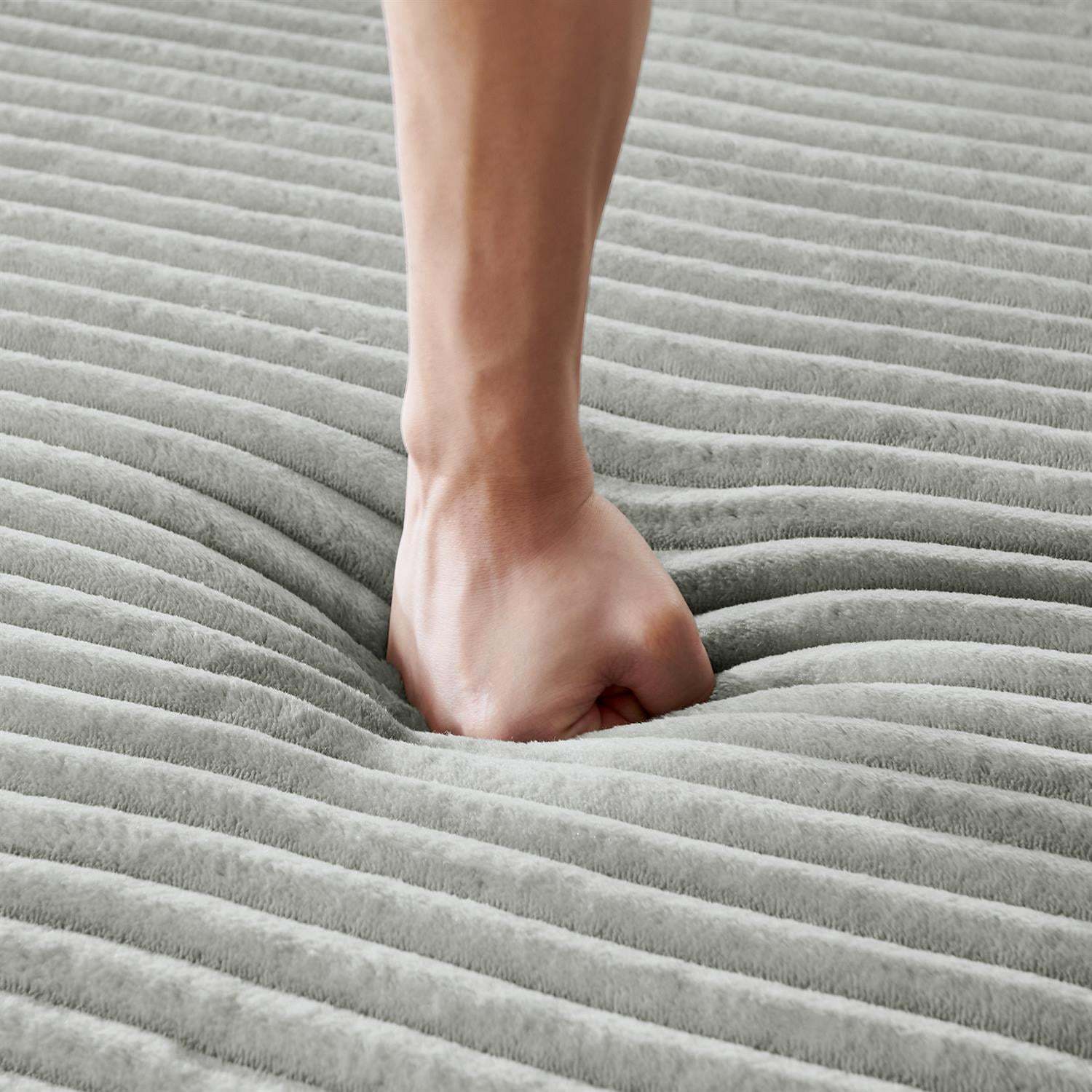 Demi Bonn 64" Velvet Fabric Single Lazy Sofa, Modern Fluffy Couch Lounge Chair for Indoor Living Room, Bedroom, No Assembly Needed, Gray