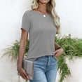 thumbnail image 4 of Lzobxe Summer Tops for Women Athletic Short Sleeve Crew Neck Basic Running Sport Summer Casual Comfy Workout,Size S-2XL, 4 of 6