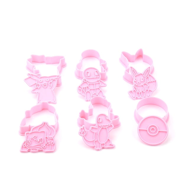 3D Cookie Cutter Mold with Pusher for Kids 6 PCS Different Shape Cookie Cutters Baking Tools for Cutting Cakes, Cookies, Fruit, Chocolate