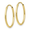 thumbnail image 2 of TheJewelryHut Designer 10k Polished Endless Tube Hoop Earrings, 2 of 2
