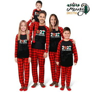 GRNSHTS Matching Christmas Pajamas Set 2021 Merry Christmas Print xmas Family pjs long sleeve Plaid Clothes (Black2021, Men-XXL)