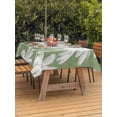 thumbnail image 2 of Outdoor Tablecloth with Umbrella Hole & Zipper, Dark Sage Green Palm Tree Rectangle Tablecloth 60x84 Inch, Summer Botancial Tropical Farmhouse Patio Table Cover Waterproof Table Cloth for Picnic, 2 of 7
