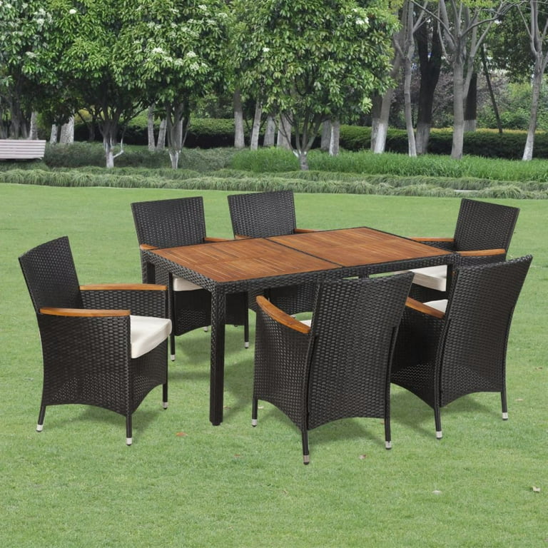 Poly rattan discount garden dining set