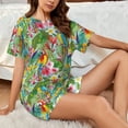 thumbnail image 6 of Womens Pajama Sets With Pocket, Colorful Parrot Flower Plant Lounge Sets Short Sleeve Sleepwear PJ Sets for Women, 6 of 6
