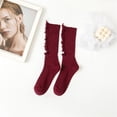 thumbnail image 2 of QASIEATN Daily Wear Stockings for Women Socks Women Beggar Shabby Ripped Hole Socks Ribbed Knit Fluorescent Solid Color Skateboard Tube Hosiery Fall Fashion Accessories, 2 of 8