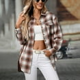 thumbnail image 2 of TTUHYWXI Flannel Shirt Women Plaid Shirts Button Down Long Sleeve Oversized Cotton Fitted Boyfriend Casual Blouse Tops (Orange, S), 2 of 8