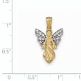 thumbnail image 2 of Beautiful 14K W/Rhodium Polished / Textured Angel Pendant, 2 of 2