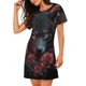 thumbnail image 2 of Easygdp Rose Full Moon Black Wolf Camisón de manga corta para mujer, informal, estampado, 2 of 6