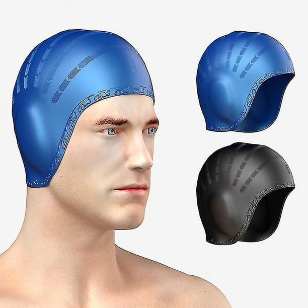 Gorro de natación deportivo impermeable para piscina, flexible, de gel de silicona, para las orejas