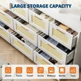 thumbnail image 3 of Danolapsi Rattan 10 Drawer Dresser for Bedroom, 59'' Wide Modern Farmhouse Chest of Drawers with Anti-Tipping Device,Closet Dresser Storage Organizer for Living Room,Entryway, Hallway,ship in 2 boxes, 3 of 8