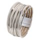 thumbnail image 1 of Pulsera rígida para mujer de cuero sintético PU, duradera, versátil, fácil de usar, multicapa. Plata, 1 of 9