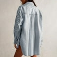 thumbnail image 4 of bnaln Womens Striped Button Down Shirts Classic Long Sleeve Stylish Collared Office Work Blouses Tops Ladies Tops Summer Dressy Business Casual Work Shirts Beach Vacation Outfit, 4 of 8