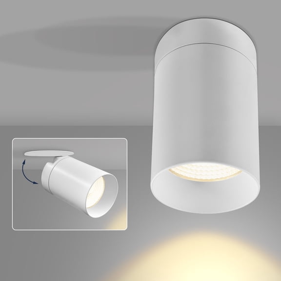 LUXRITE 3-Inch Cylinder Downlight Ceiling Spot Light 5CCT 15W, 1000 Lumens Dimmable ETL Listed White