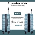 thumbnail image 4 of 3 Piece Luggage Sets, Expandable Hardside Suitcases 25in/29in, Carry on 21in, Travel Luggages with Double Spinner Wheels TSA Lock Lightweight, Dark Green, 4 of 6