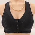 thumbnail image 2 of VISALY Bras for Older Women Front Closure Bralette Comfort Bralettes Wirefree Support Bras Comfort Full Coverage Bras Daily Wear Bras Soft Everyday Bras Convenient Front Bras Black 40, 2 of 9