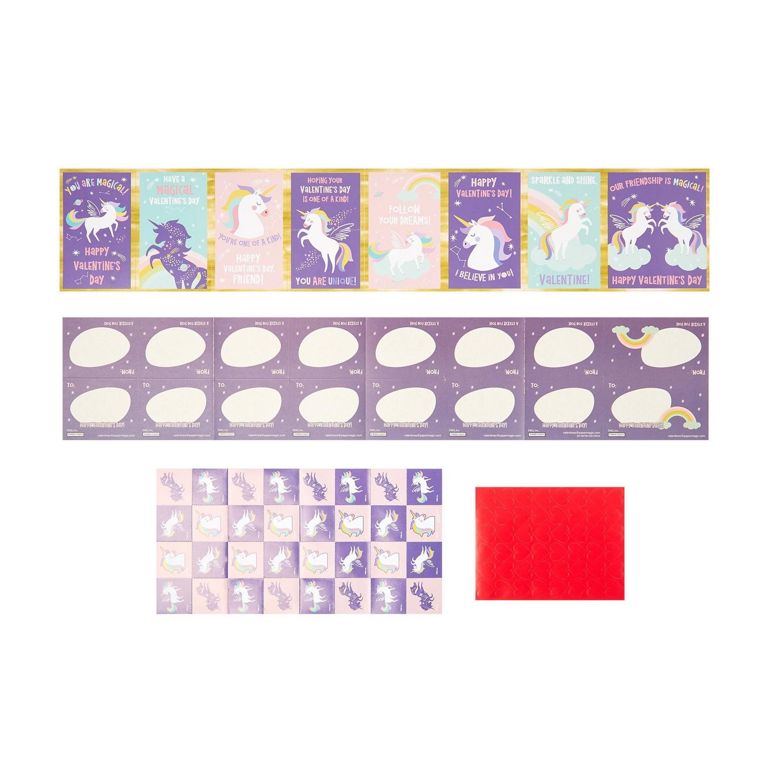 Studio 2/14 Unicorn Valentine's Day Cards, 32 Count, Classroom Exchange ards