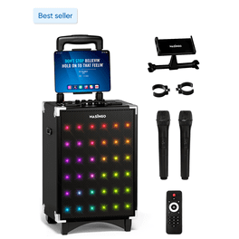 MASINGO Sonoro G5 Karaoke Machine, Wireless Microphones