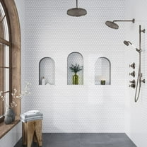 Nubes 12 x 12 in. Polished Pearl White Marble Mosaic Hexagon Wall and Floor Tile (4.83 sq ft/case) - 5 Pack