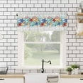 thumbnail image 4 of Summer Kitchen Curtain Valance Living Room Valance for Windows Summer Watercolor Ocean Shells Coral Gray Plaid Valance Curtains Short Rod Pocket Window Valance for Bedroom, 54"x18", 4 of 6
