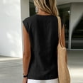 thumbnail image 5 of RQYYD Womens Sleeveless V Neck Tops Casual Twist Knot Blouses Linen Blend Wrap Tank Tee Shirts Daily Clothes, 5 of 6