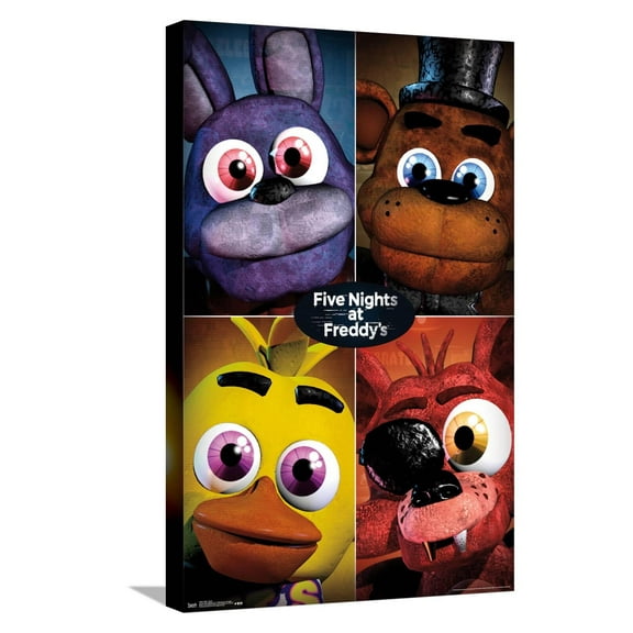 Five Nights at Freddy's - Quad Canvas Wall Poster, 14.725" x 22.375"