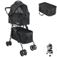 thumbnail image 1 of Carriola Doble para Mascotas Cochecito para Perros y Gatos Pequeños - Medianos Transportadora Ligera y Plegable Ruedas con Freno - Negro, 1 of 7