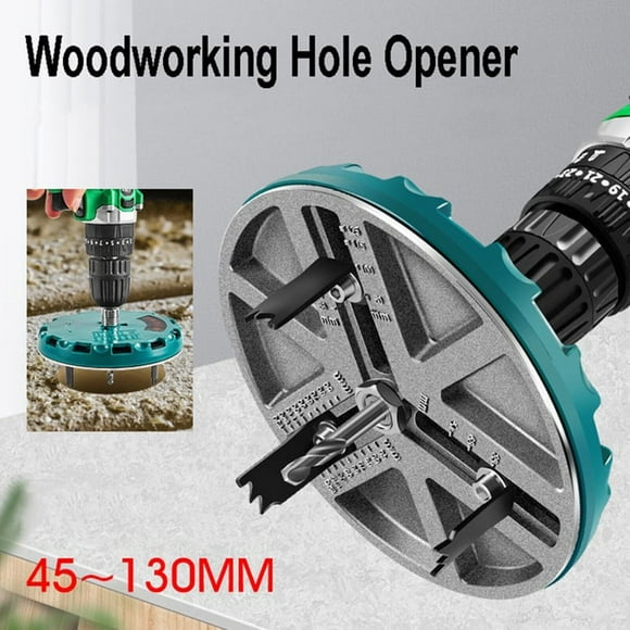 Adjustable Round Hole Saw Tool, 4.5-5.5 Inches Multi Diameter Adjustable Punching Saw Tool For Drilling, 3 Blades Utility Round Hole Opener Tool