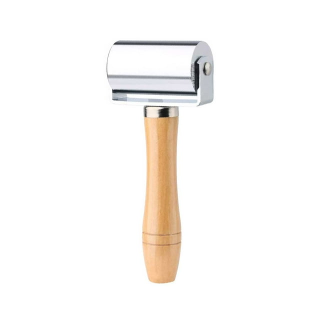Toystoory Rodillo de presión plano de acero inoxidable para madera, soporte en blanco de cuero, rodamiento de rueda, arrugador, herramientas de bricolaje Cocina y Comedor Color de registro/60 mm Toystoory HA077468-02